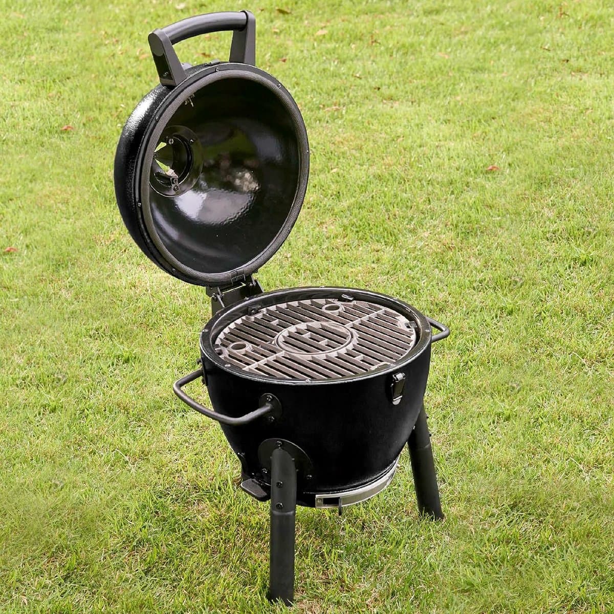 Char-Griller® Akorn Jr. Kamado BBQ en Smoker – Compacte Houtskool Barbecue met Gietijzeren Rooster – Ideaal voor Balkon, Terras, Camping en 2-4 Personen thumbnail 3