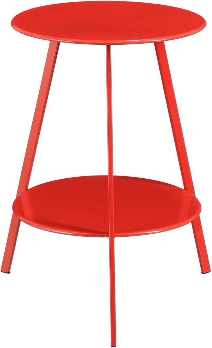 Mica Decorations Seatle Bijzettafel voor Buiten - H58 x Ø46 cm - Metaal - Rood