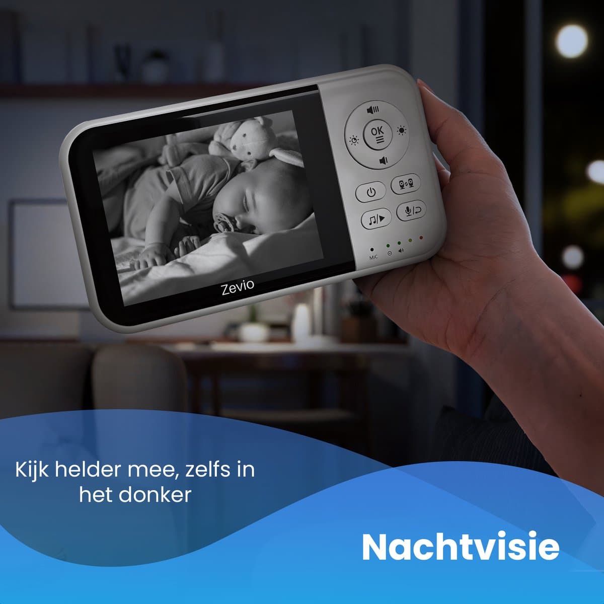 Zevio Babyfoon Comfort - Babyfoon Met Camera - Baby Monitor - Baby Camera thumbnail 4