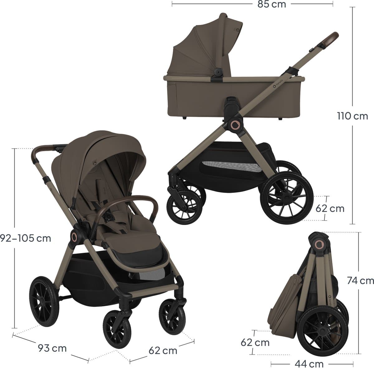 Lionelo Layla 3-in-1: reiswieg, buggy en autostoel thumbnail 8