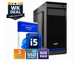 Desktop Computer Intel Core i5 | 8GB RAM | 512GB SSD | Windows 11 Pro | WiFi | DVD-RW | Office PC | Werkcomputer | Zakelijke Computer | Thuiswerk Computer | Thuiswerk PC | Studie Computer | Kantoor PC | Desktop PC | 3 Jaar Garantie