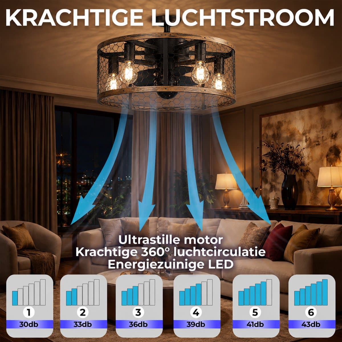 WERYOU® illuminAIR Plafondventilator - Plafonniere - Plafondventilator met Afstandsbediening - Plafondlamp - Plafond ventilator met Verlichting - Ventilator lamp thumbnail 6