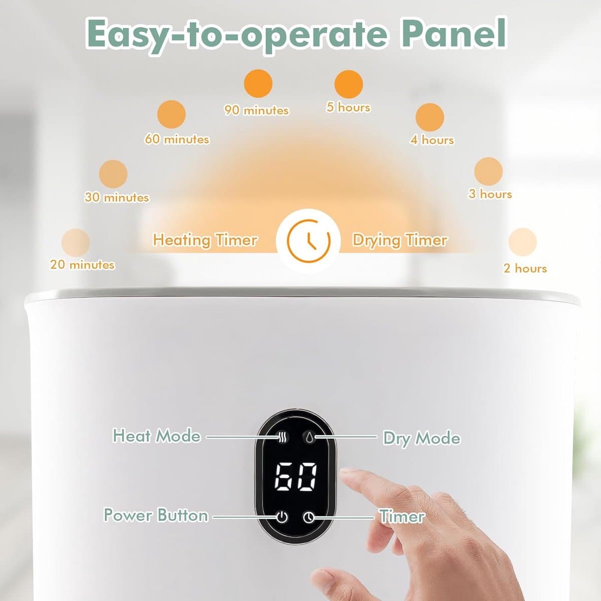 Handdoekwarmer - Badkamer verwarming - Ontspannen sfeer - Grote capaciteit - 35 liter - Wit thumbnail 2