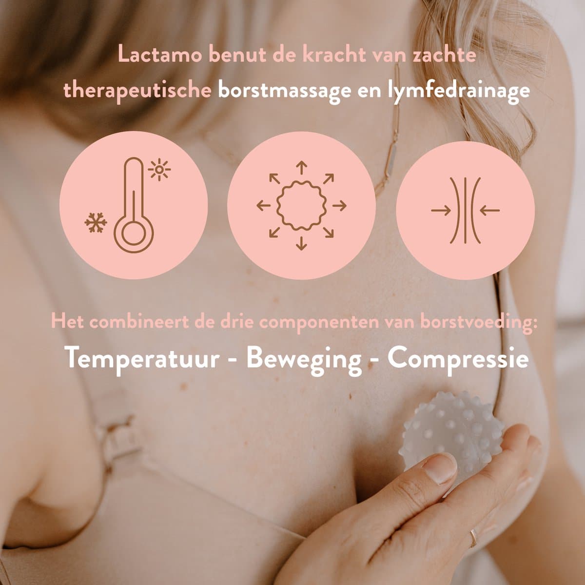 Lactamo | Lymfedrainage met therapeutische Borst Massage Apparaat tegen pijn tijdens Borstvoeding - Warm & Koud te gebruiken - Innovatieve borstvoeding accessoires ontwikkeld door lymfespecialisten & lactatiekundigen - Werking klinisch bewezen thumbnail 2