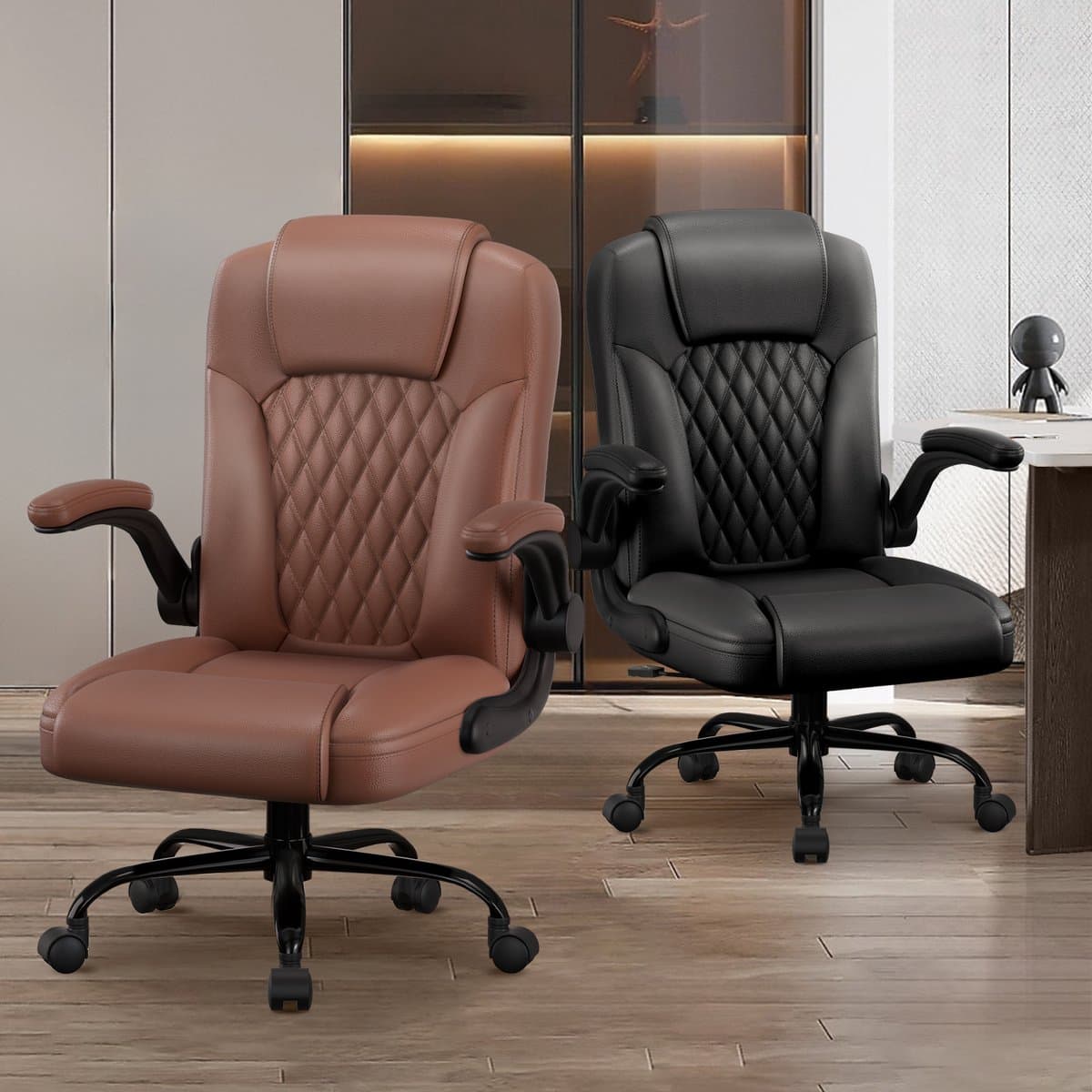 Elekiatech Ergonomische Bureaustoel-Bureaustoel-met 90°-120°Rugleuning Bureaustoelen voor Volwassenen-Inklapbare Armleuningen-Office Chair-Gaming Stoel-150kg - Zwart thumbnail 6