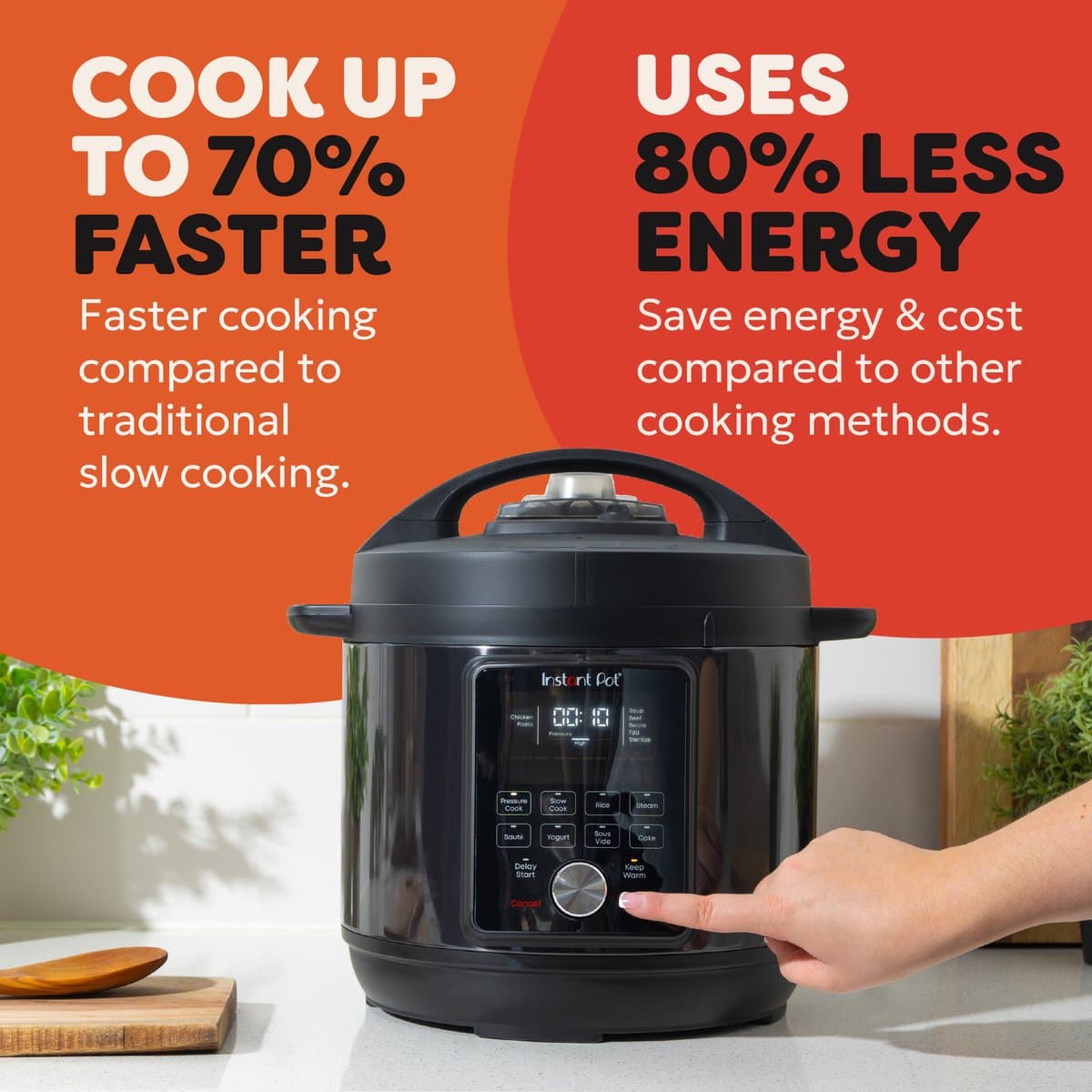 Instant Pot Duo Plus Whisper Quiet 5,7L Multicooker - 9-in-1 Snelkookpan - Slowcooker - Sous-vide - Rijstkoker - Stomer - Stilste Stoomafgifte - Tot 6 Porties thumbnail 4