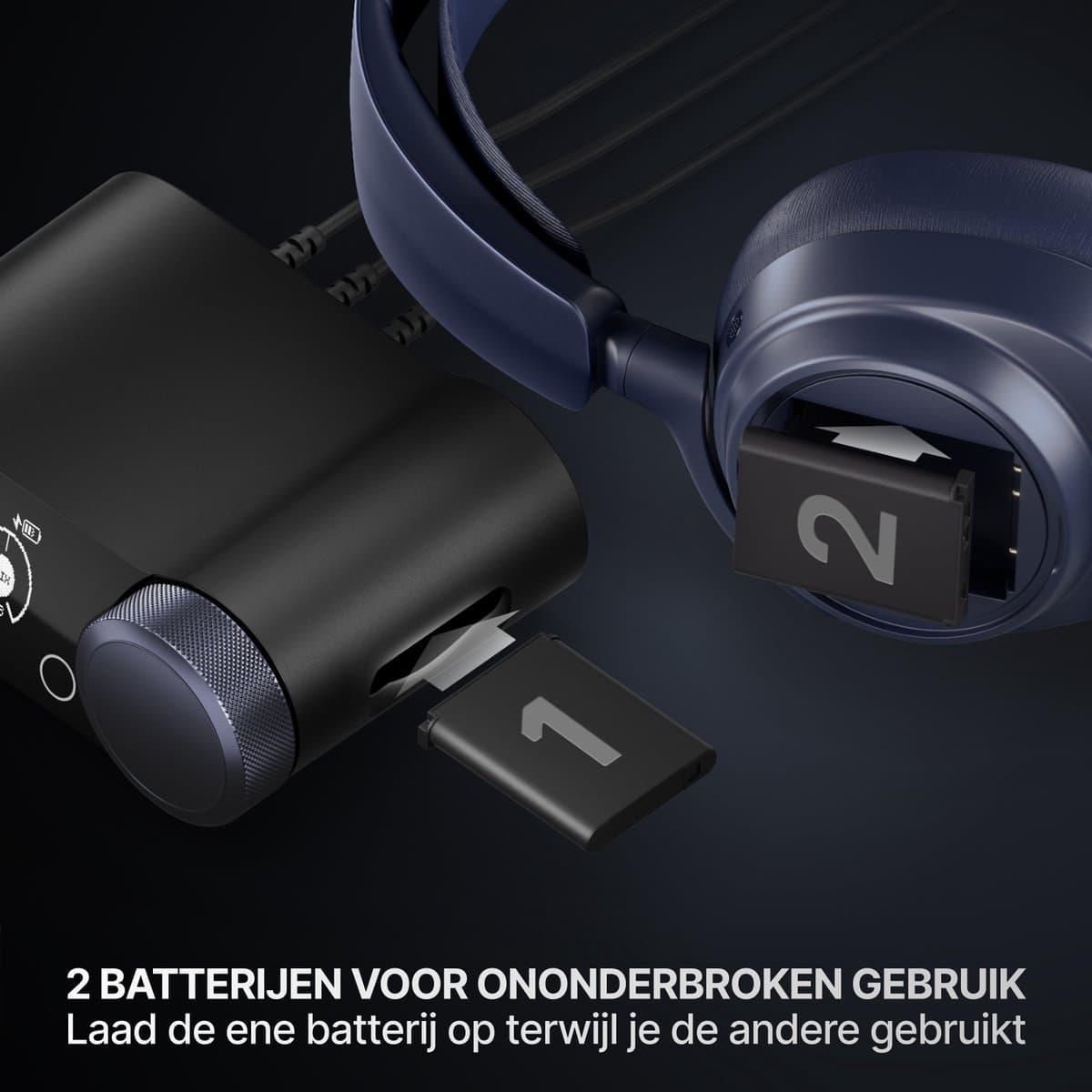 SteelSeries - Arctis Nova Pro Omni - Hi-Res Wireless Certified Gaming Headset - PC, PlayStation, Xbox & Switch - Midnight Blue thumbnail 3