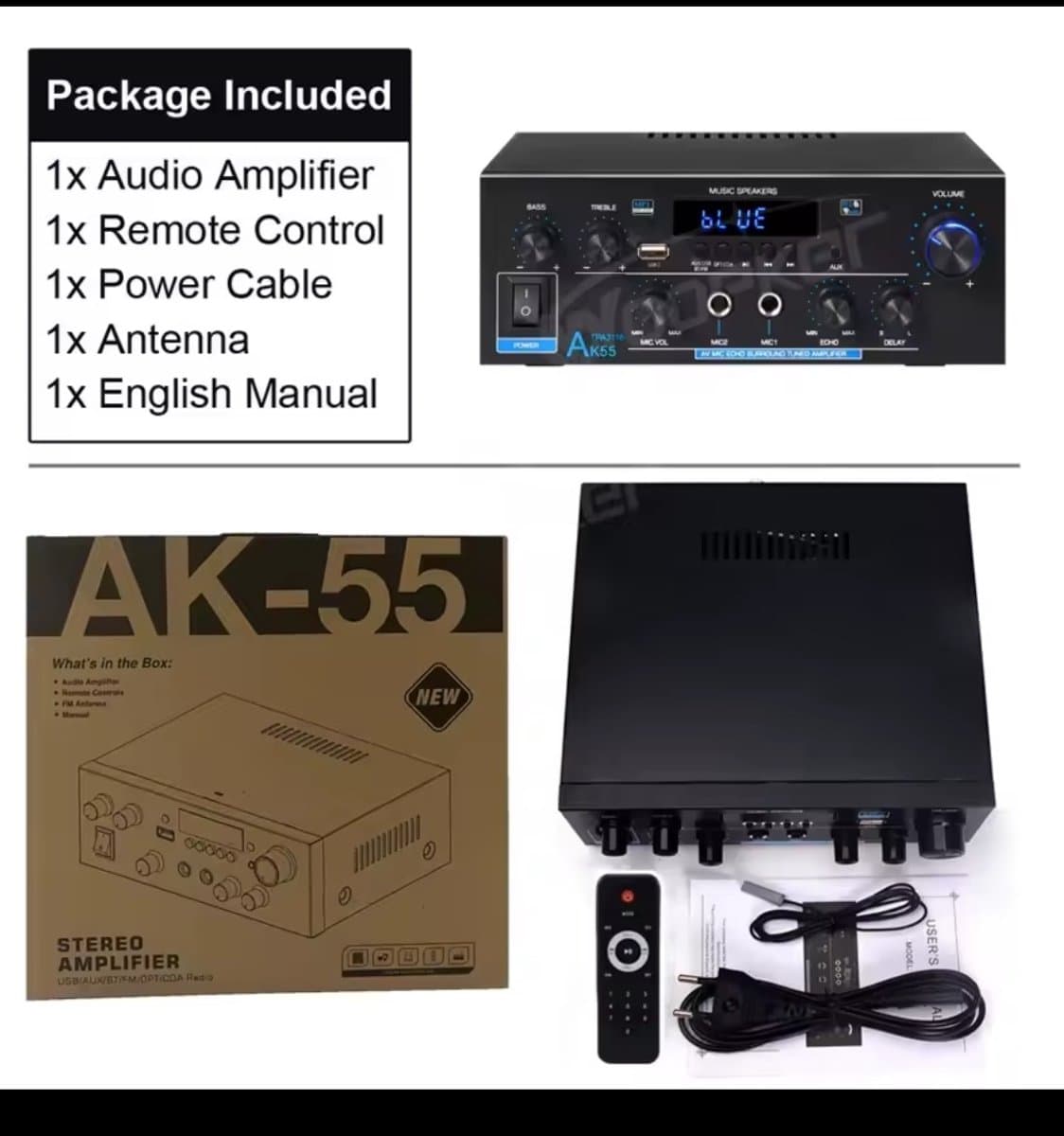 HIFI Bluetooth Power Amplifier | 900W | Digitale Versterker | Stereo Surround | Mediaspeler | Karaoke thumbnail 4