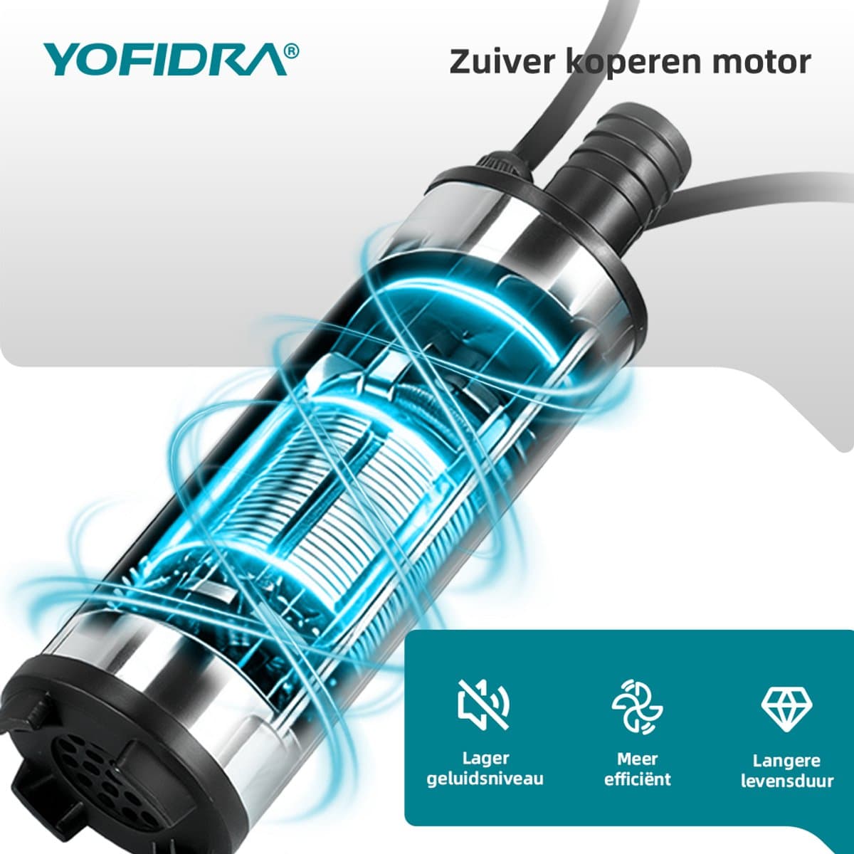 Yofidra Accu Waterpomp - Draagbare Waterpomp - Draagbare Zuigpomp - mit 2x Accu’s - Compact - voor zwembad, tuin, vijver thumbnail 4