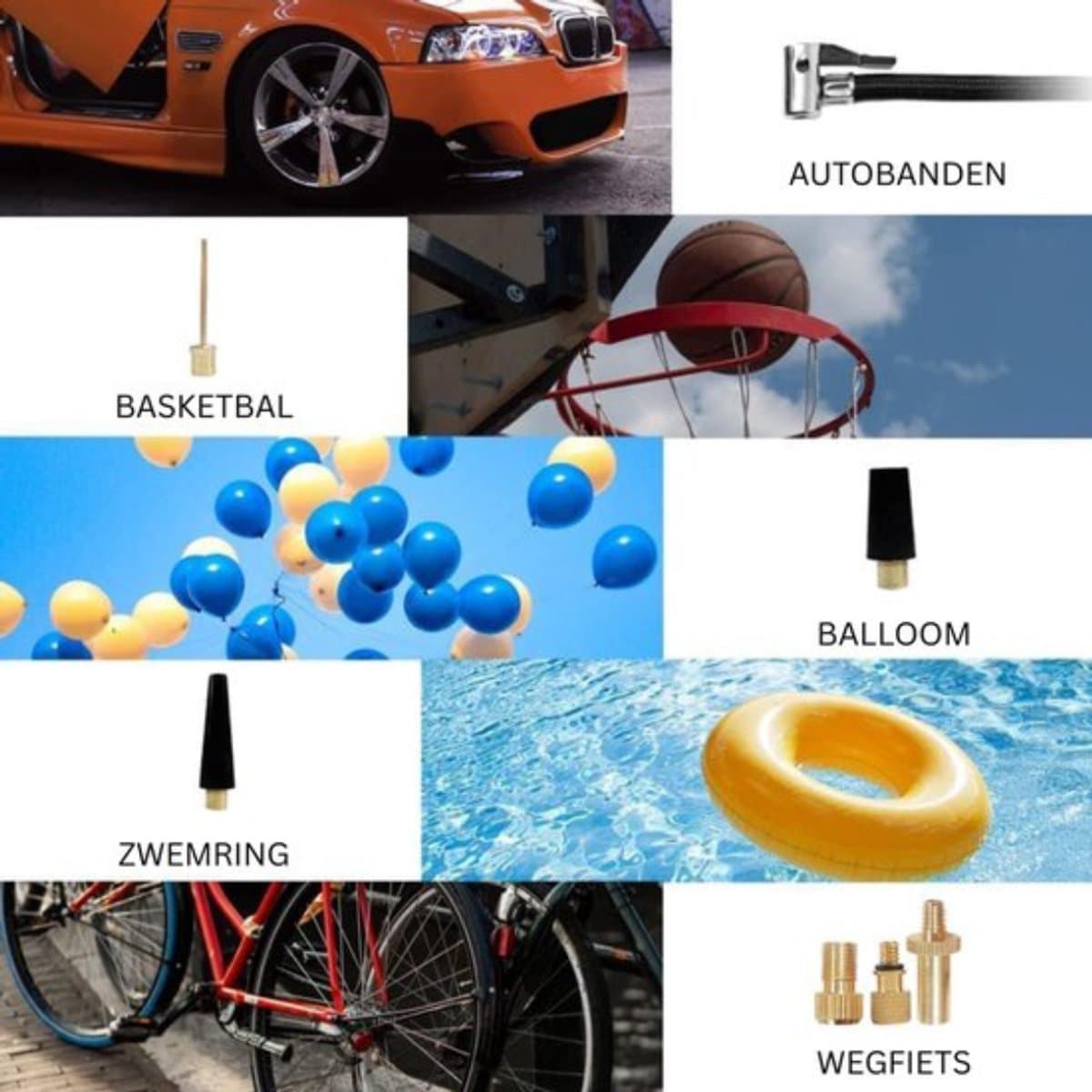 Thuys - Autobanden Pomp - Elektrische Fietspomp - Compressor - Luchtcompressor - Zwart thumbnail 3