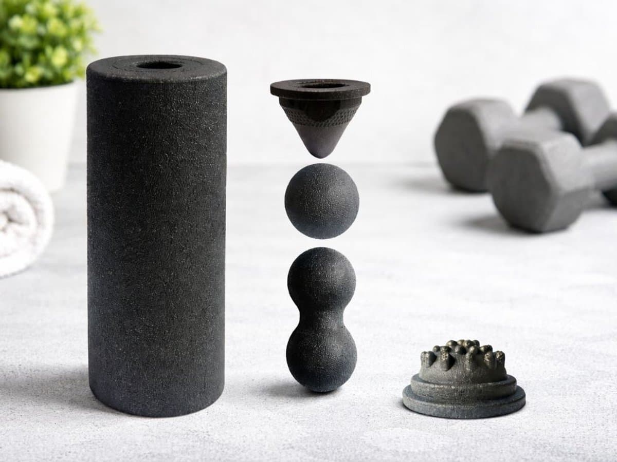 5-in-1 Foam Roller Set EPP – Massage Roller, Duoball en Trigger Ball voor Spierherstel – Foam Roller voor Rug, Nek, Benen en Spiermassage – spiermassage set – duoball massage – massagebal fitness – zwart – 88358 thumbnail 8