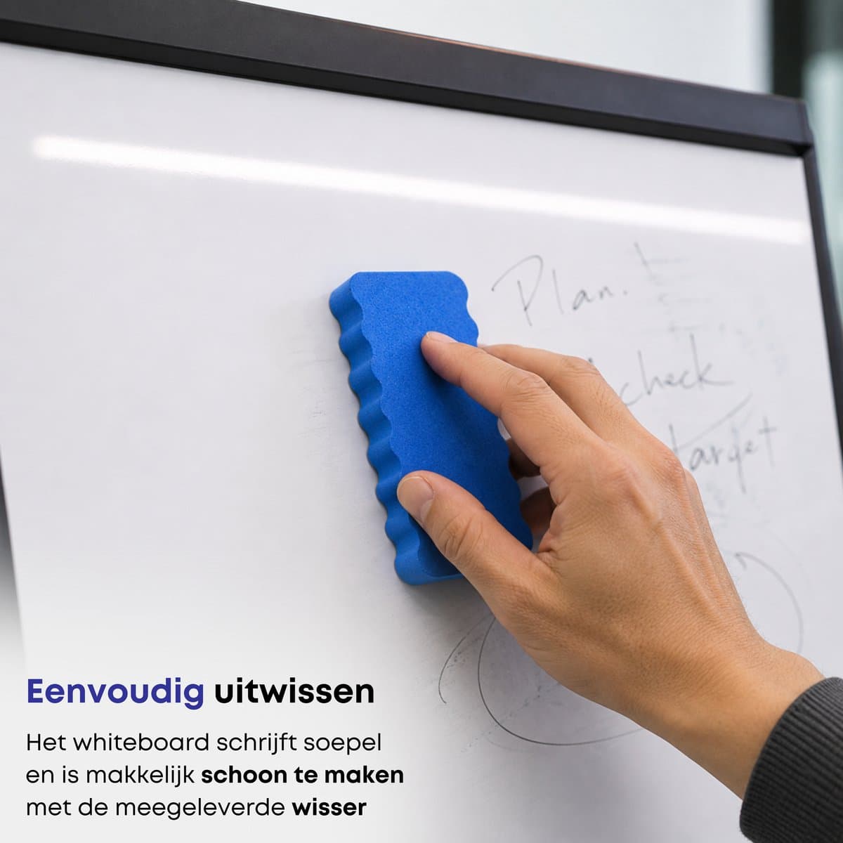 ACAZA Flipover - Verrijdbaar Whiteboard - 70 x 100 cm - Inclusief 8 Magneten, 4 Stiften, Wisser en Pennenbakje - Magnetisch Whiteboard - Verstelbaar Bord van 180 tot 210 cm - Inclusief Papierklem en Uitschuifbare Armen thumbnail 8