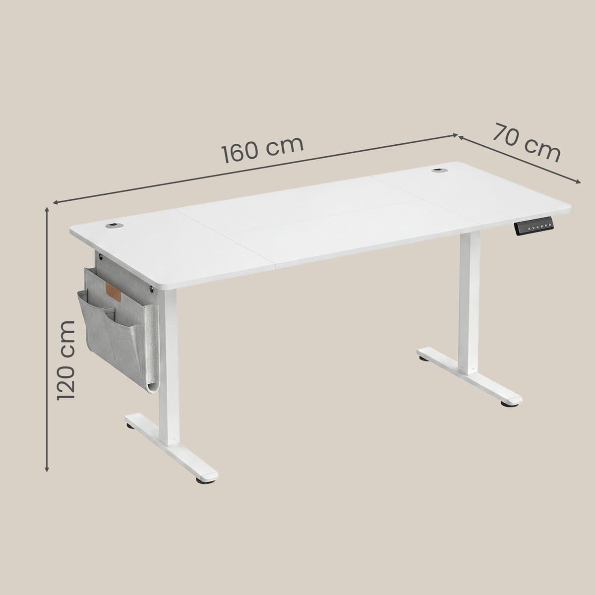 SONGMICS - Zit Sta Bureau - Elektrisch - Geheugenfunctie - Voor Thuiskantoor Studieruimte thumbnail 2