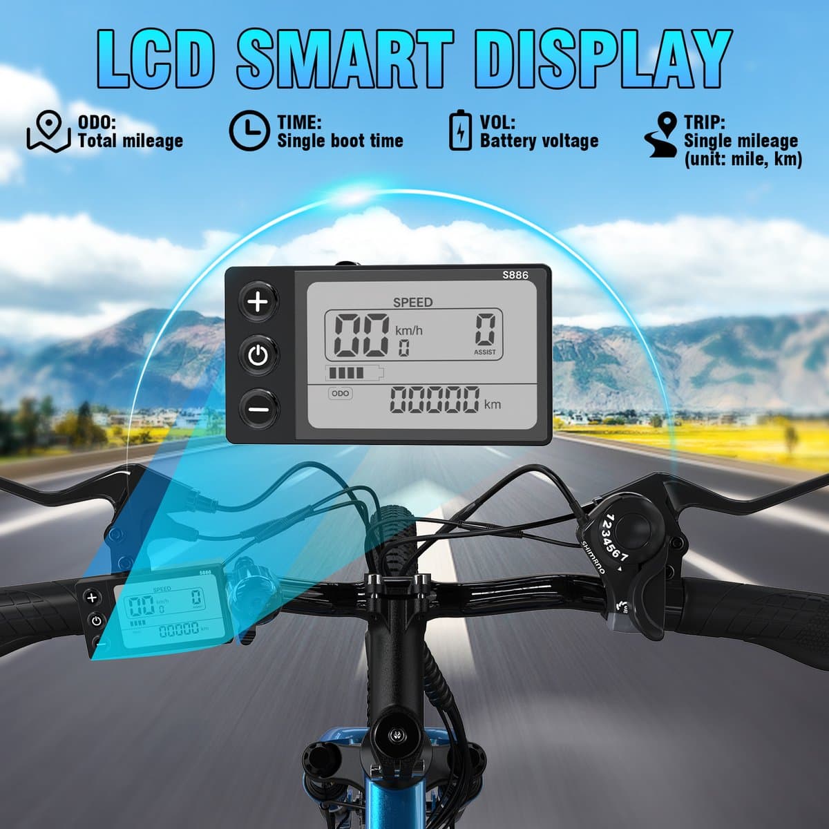 RCB Elektrische Fiets | Trendy 26 Inch City Commuter EBike | 250W Motor | 25 km/u | 7-Speed | APP | zwart thumbnail 8