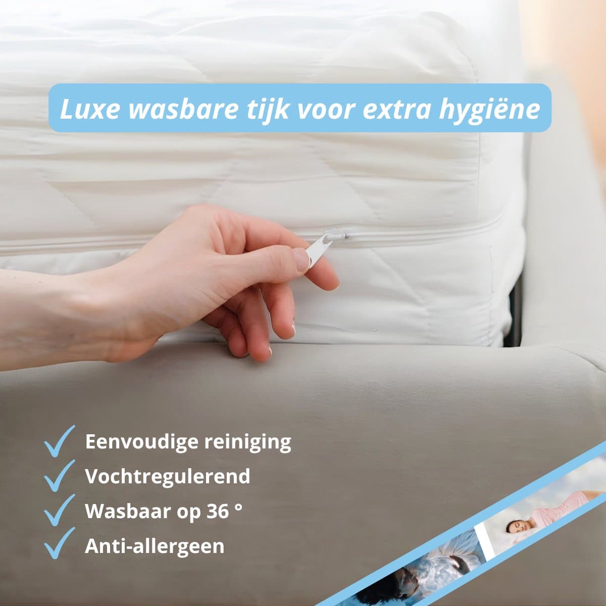 Maan matras ® - Matras 140x200 - 20cm dik - HR Koudschuim - Afneembare tijk wasbaar - 140x200 cm thumbnail 6