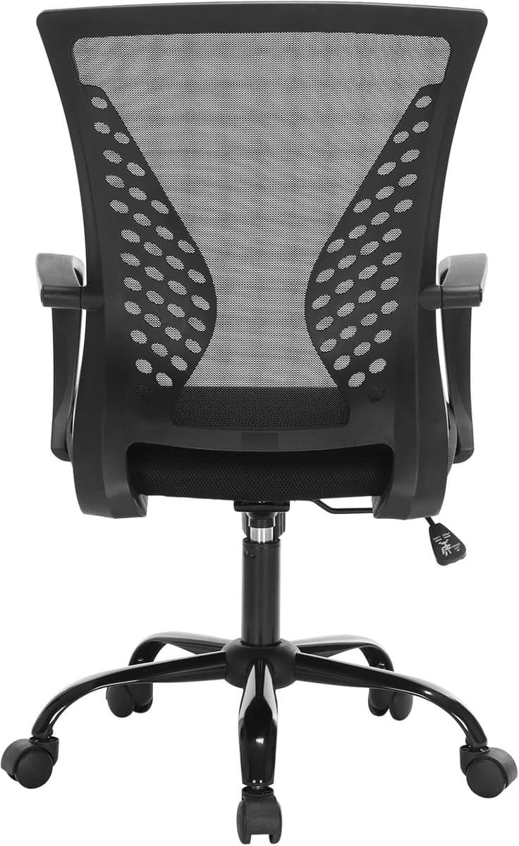 Songmics - Ergonomisch Bureaustoel - Comfortabel model - Kantelbare rugleuning - Kantoorstoel - Zwart thumbnail 2