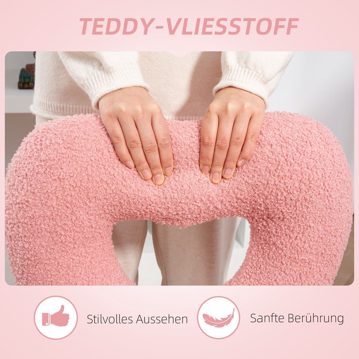 STILVORA Bureaustoel Met Hartvormige Rugleuning En Wieltjes - Verstelbaar - Voor Make-up Tafel, Thuiswerk En Studie - Polyester - Roze thumbnail 7