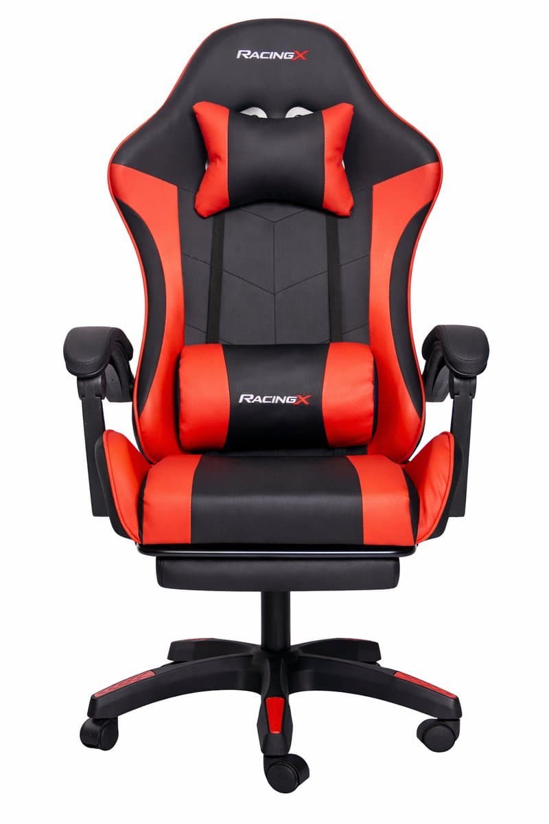 RACINGX - Gamestoel Met Voetsteun- Gaming stoel - Game stoel - Gaming Chair - Verstelbaar - - Max Gewicht 150 kg - Zwart/Rood thumbnail 2