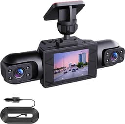 Productfoto van 360° Full View Car Dashcam, 4K UHD Front & 1080P zij-achteruitrijcamera, met bewegingsdetectie, ondersteunt fietsopname, slimme parkeerbewakingscamera, 170 graden groothoek-dashcam (drie lenzen)