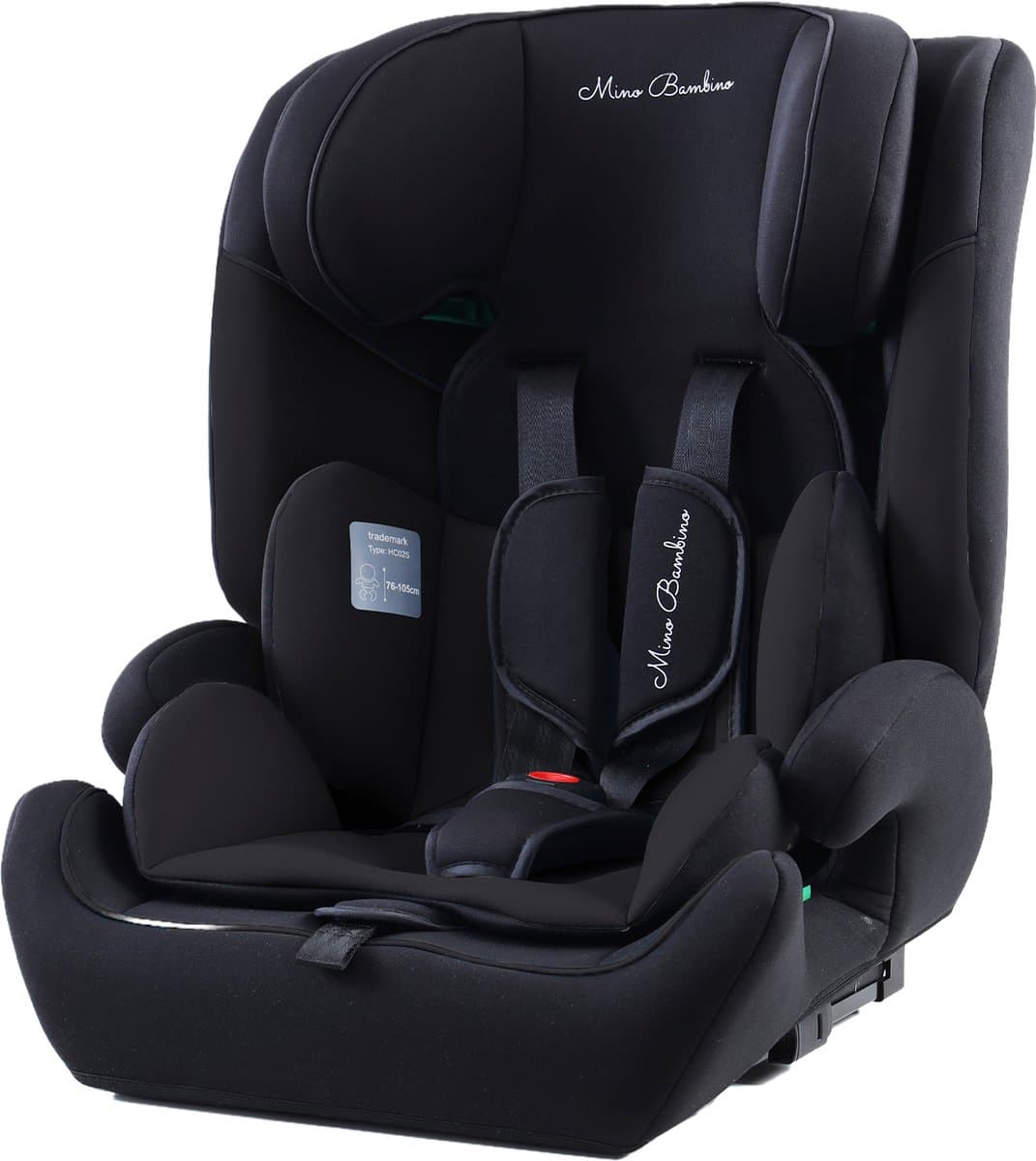 Mino Bambino i-Size Autostoel – Isofix - Groep 1/2/3 9-36 kg (76 tot 150 cm) - 15 maanden tot 12 jaar – Zwart