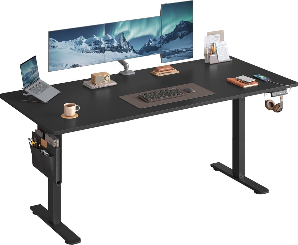 SONGMICS - Zit Sta Bureau - Elektrisch - 180 x 80 cm - Met Geheugenfunctie en USB-C Poort thumbnail 8
