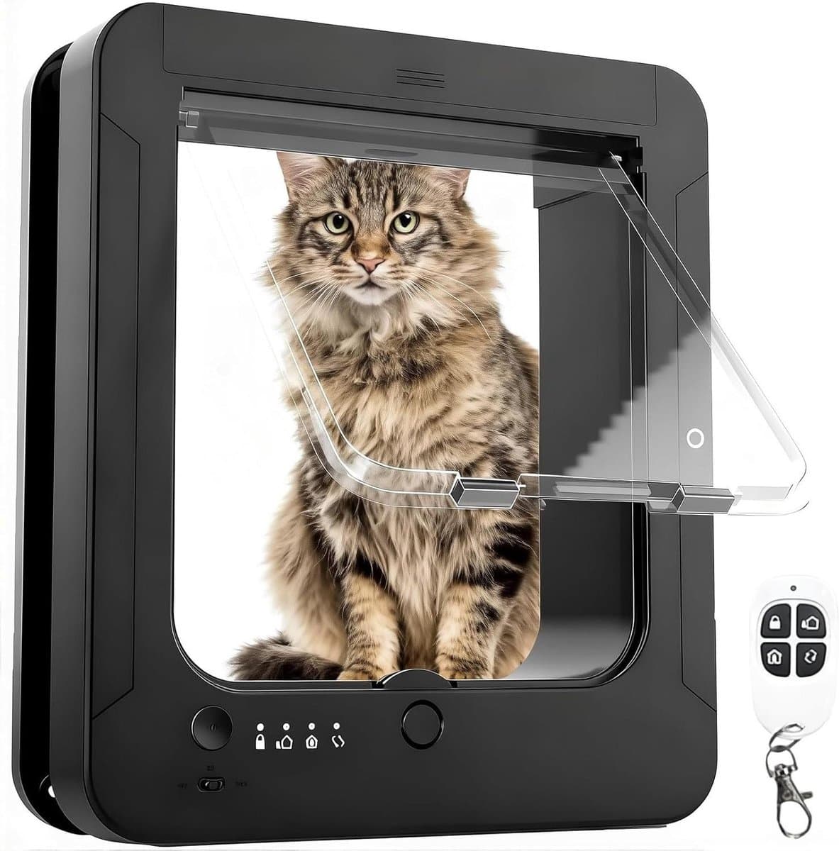 Automatische Huisdierluik - Kattenluik Microchip - Huisdieren Toegang - 4-voudig Vergrendelsysteem - Tot 11 kg - Wit