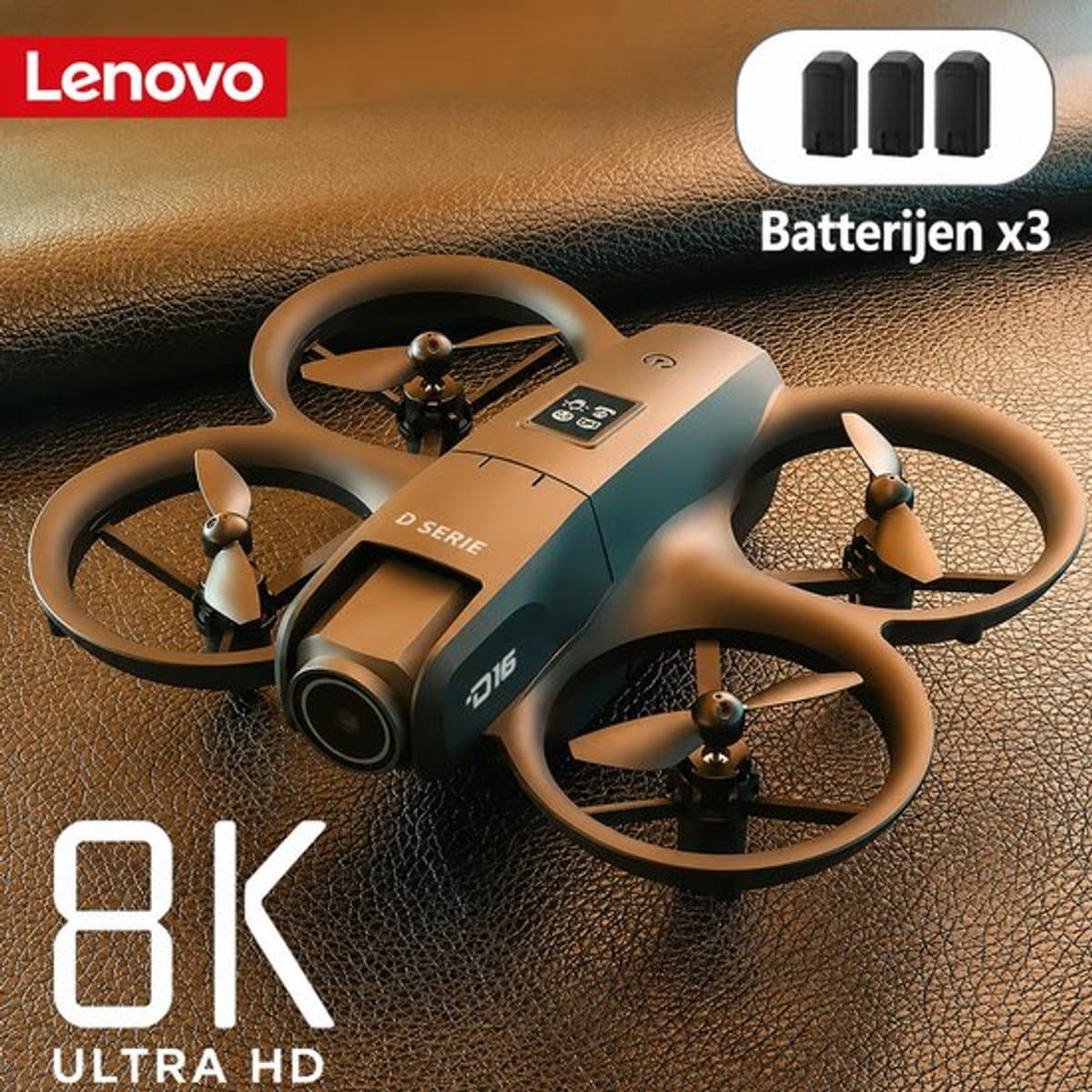 Pelor D16 Drone met Camera - 8K Camera en Dubbele Lens - GPS Navigatie en Obstakelvermijding - WiFi FPV - Opvouwbaar Model - Zwart thumbnail 2