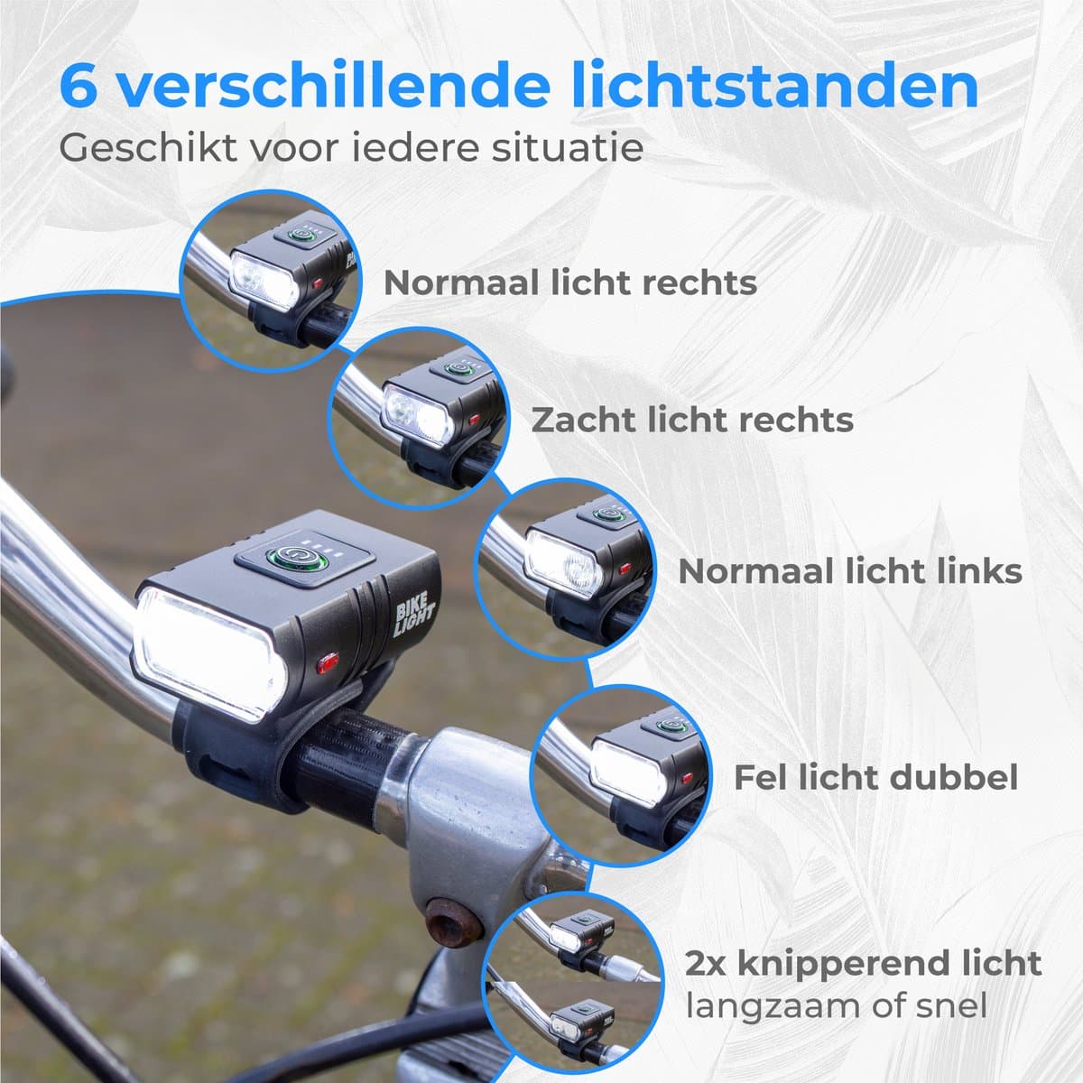Nuvance Fietsverlichting - Fietslamp - 6 Standen - 1000 Lumen - Fietslampje - Voorlicht - Achterlicht - USB oplaadbaar thumbnail 3