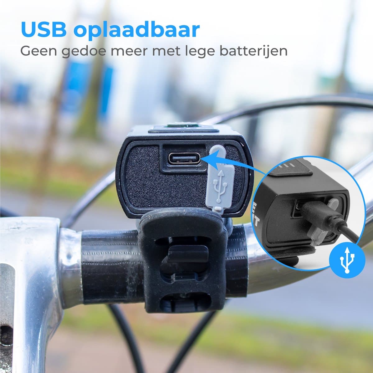 Nuvance Fietsverlichting - Fietslamp - 6 Standen - 1000 Lumen - Fietslampje - Voorlicht - Achterlicht - USB oplaadbaar thumbnail 4