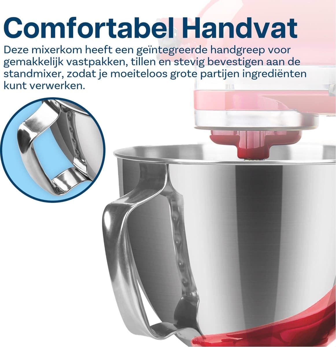Roestvrijstalen Mengkom voor KitchenAid 4.5-5 Quart Tilt-Head Stand Mixers Artisan & Classic Series van MMOBIEL - 5 QT RVS Mengkom met Handvat – Mengkom Vervanging - Vaatwasmachinebestendig thumbnail 5
