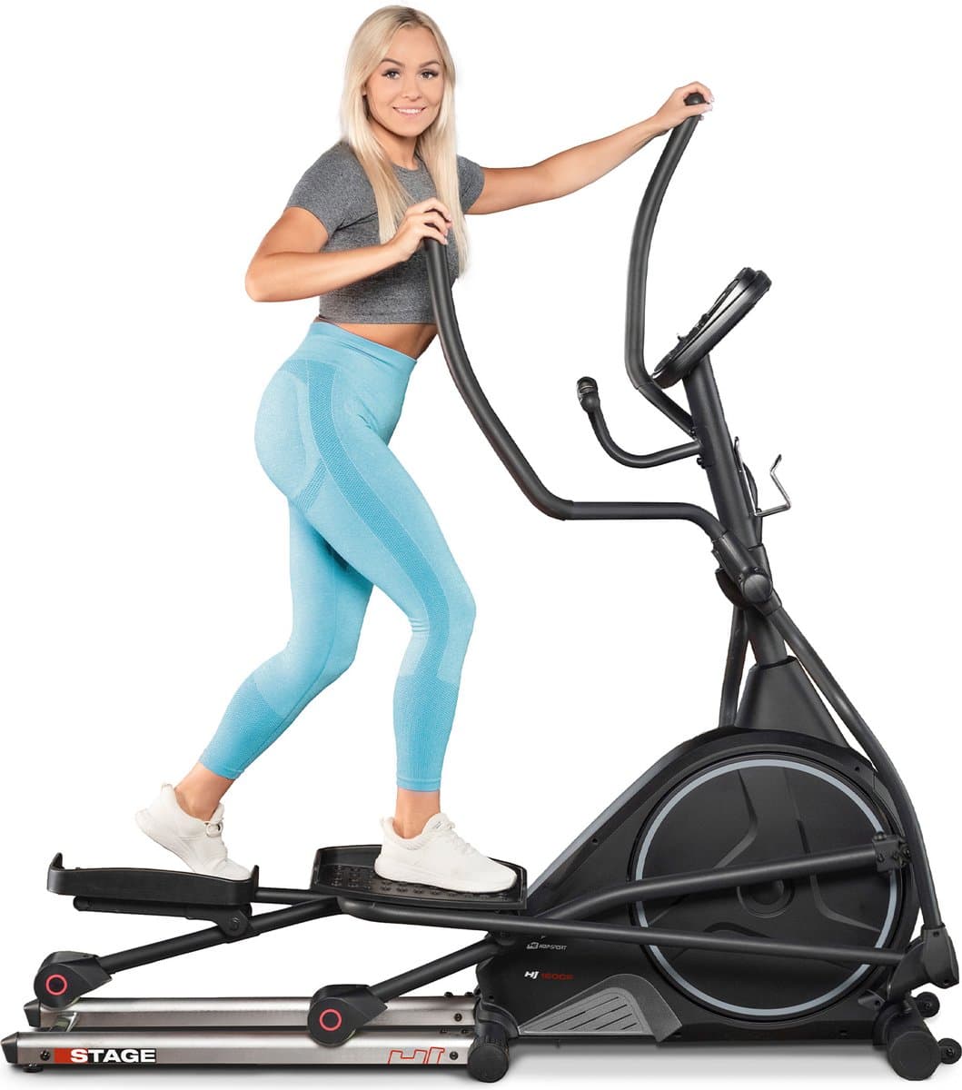Hop-Sport Crosstrainer HS-160CF Stage – Magnetisch Weerstandssysteem met 12 Programma’s, 24 kg Vliegwiel en Onderlegmat – Grijs thumbnail 2