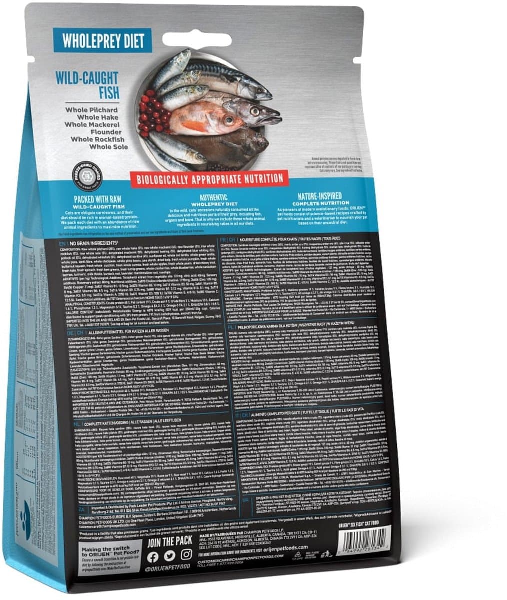 Orijen Whole Prey Six Fish Cat Sardines&Heek - Kattenvoer - 340 g thumbnail 2
