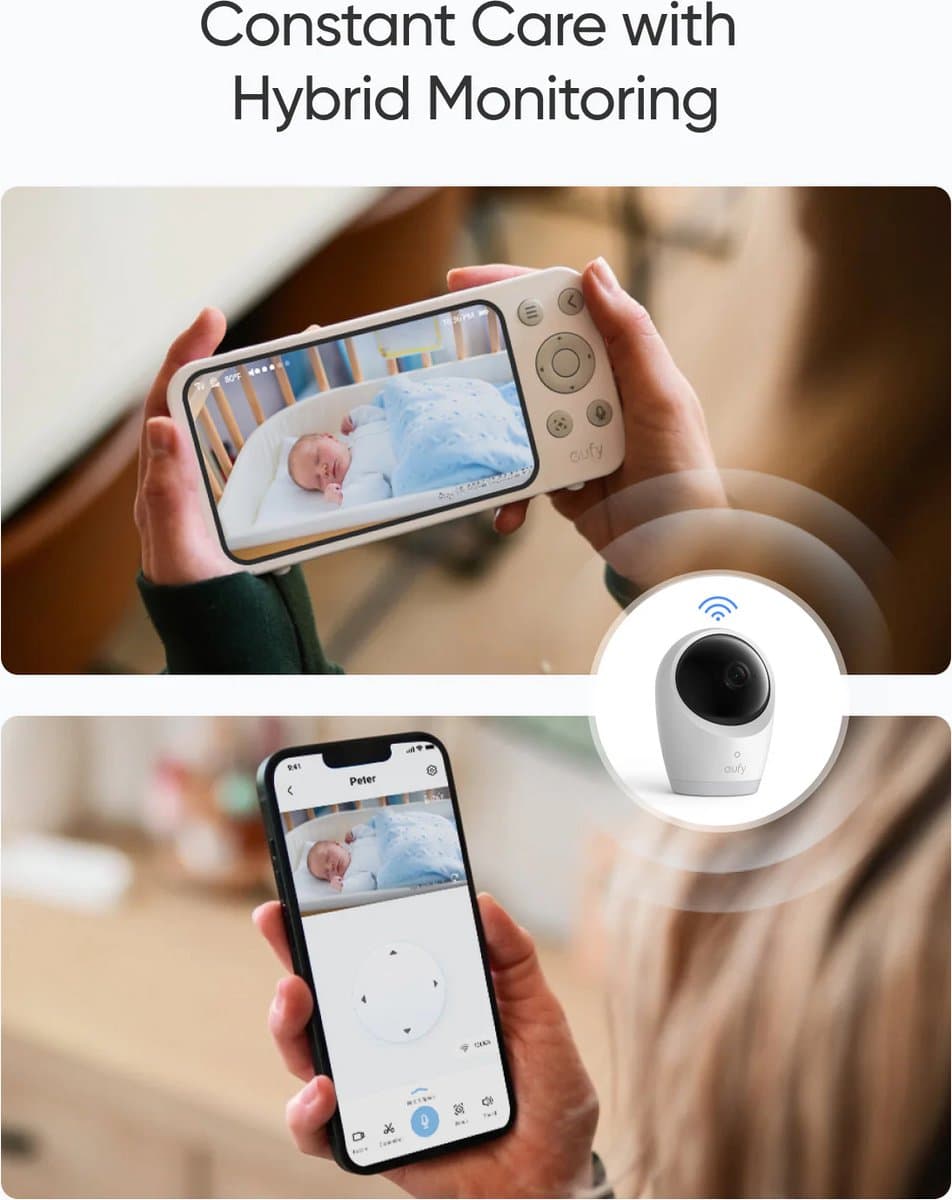 eufy Baby E21 Babyfoon: 4K, hybride Wi-Fi, 5" scherm thumbnail 6