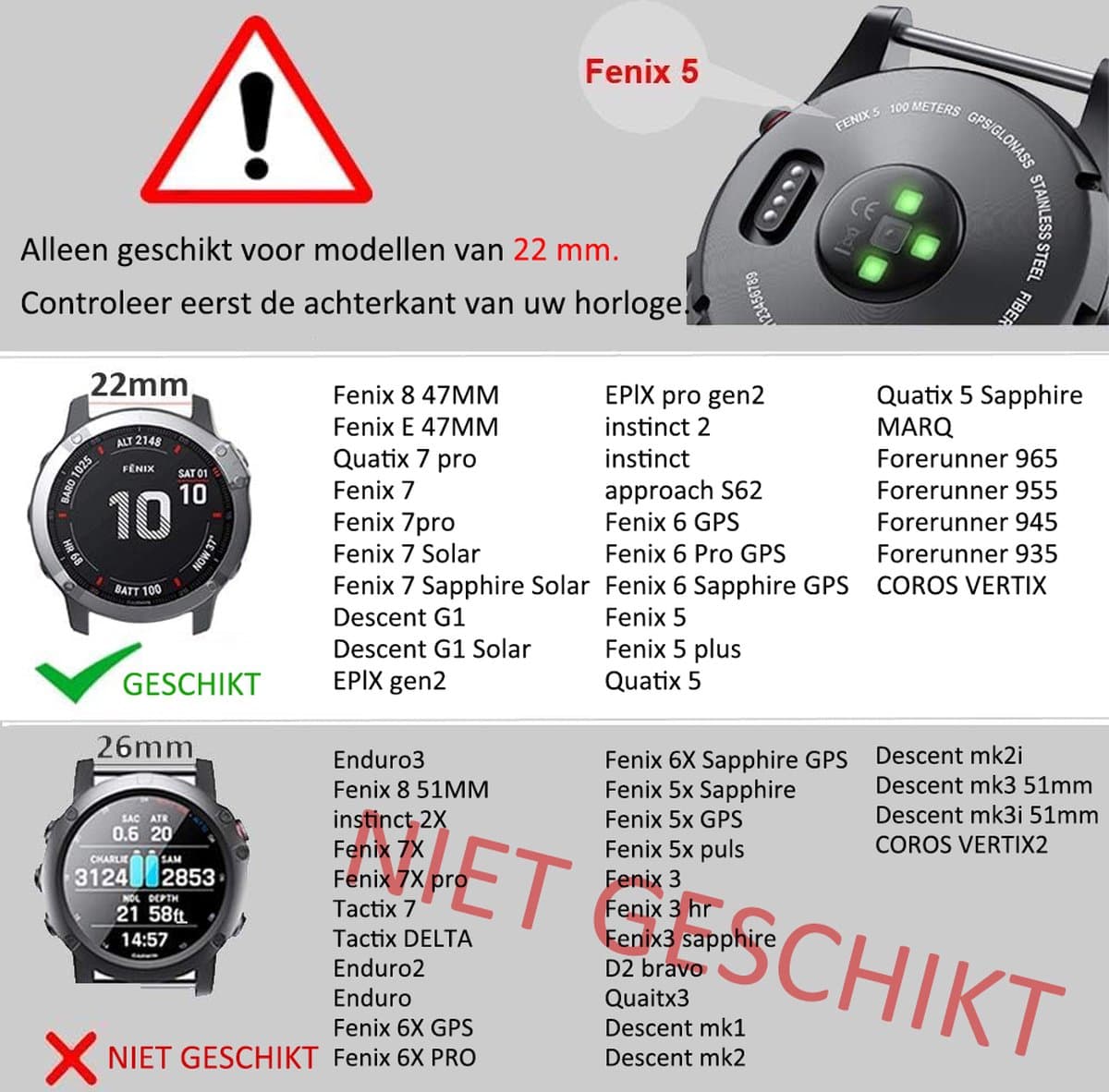 Stravo Siliconen bandje in Fenix 8 Stijl voor Garmin Fenix 5 (Plus)/Fenix 6 (Pro)/Fenix 7 (Pro-Sapphire-Solar)/Fenix 8-47mm/Fenix E-Garmin Epix (Pro) Gen 2-47mm - Quickfit 22 / 22mm band voor Garmin smartwatches - Horlogebandje - Zwart/Grijs thumbnail 7