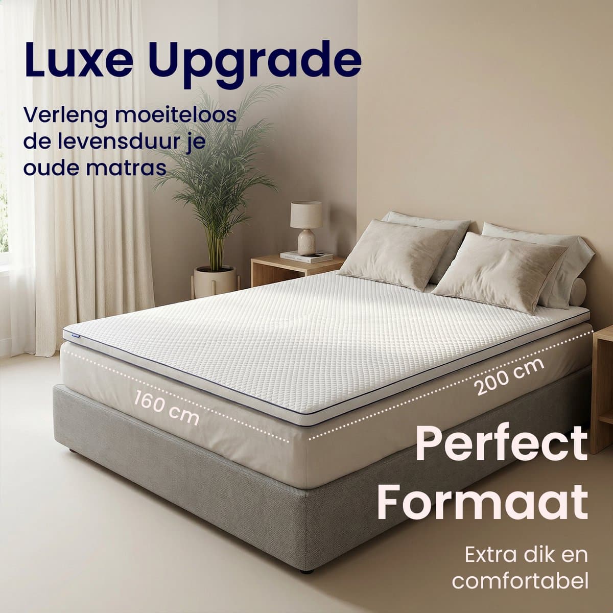Soulsnooze® DuoComfort Matras Topper 160x200 cm - Matrastopper Memory Foam - Traagschuim Topmatras - Topdekmatras - Topmatrassen - Aanpasbaar Design - 3D Air Mesh - Medium Hardheid thumbnail 8