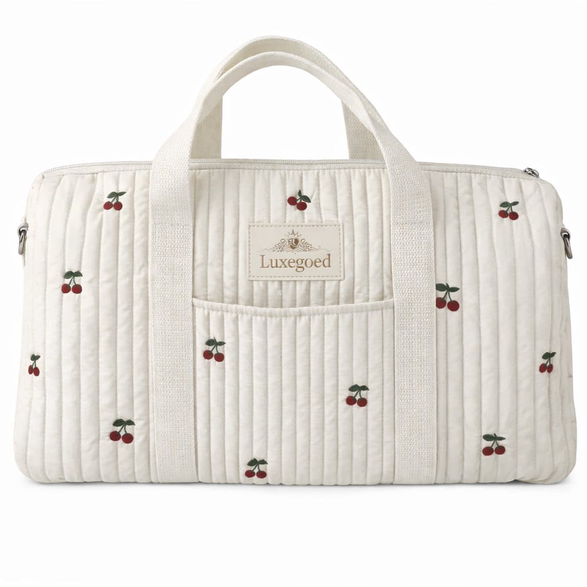 Luxegoed® Luiertas Rugzak, Verzorgingstas voor aan de kinderwagen en Buggy – Schoudertas – Kersen - XL