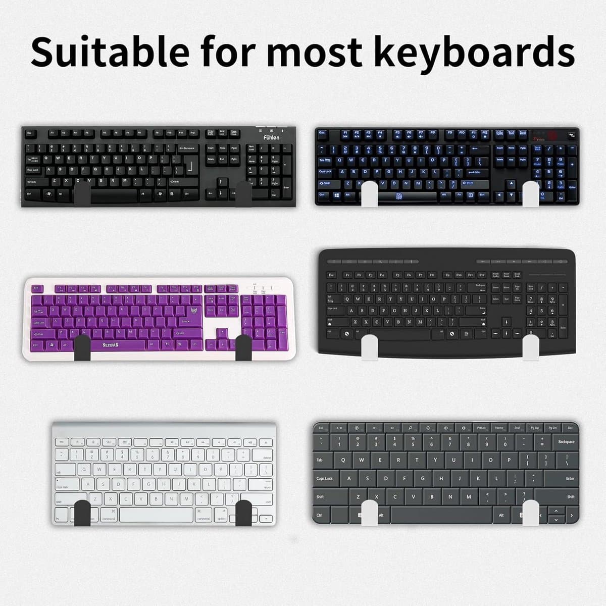 8 Stuks Universele Metalen Wandhouders voor Toetsenbord, Tablet, Router en Gaming Accessoires thumbnail 2