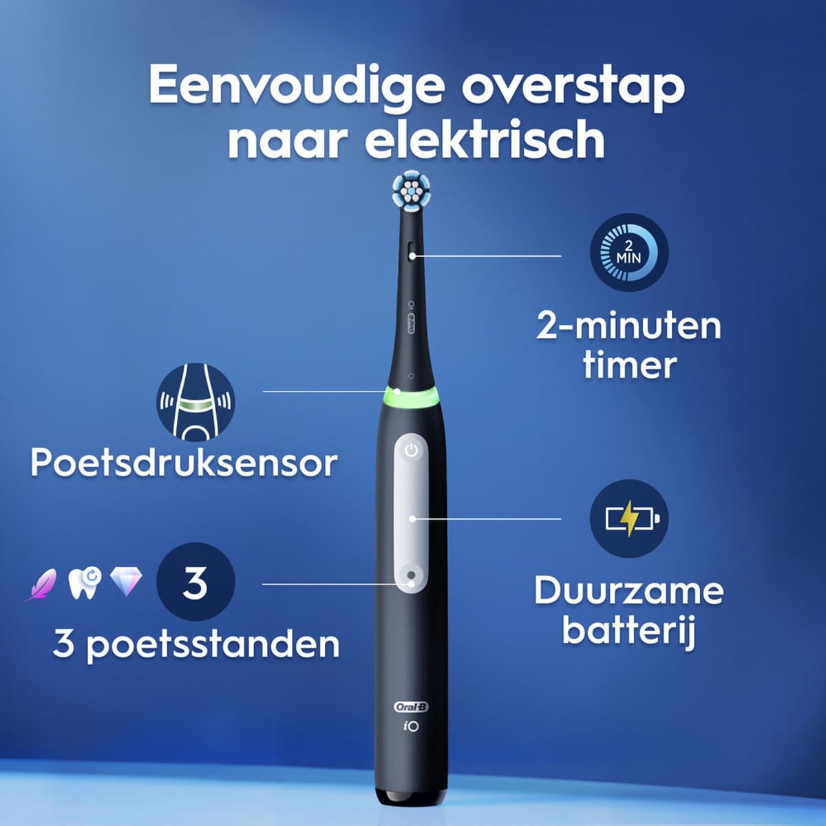 Oral-B iO 3 Elektrische Tandenborstel - Duo Zwart en Roze - inclusief Reisetui thumbnail 3