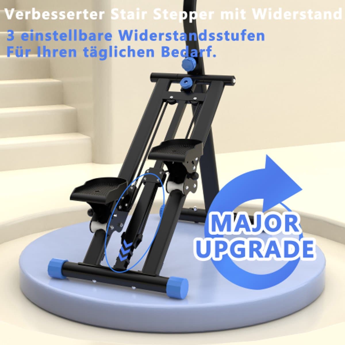 Stair Stepper - Instelbare Weerstand - Vertical Climber - Stair Stepper voor thuistraining - LED-display - Antislip-pedalen - Inklapbaar - Draagvermogen 120 kg - Blauw thumbnail 6