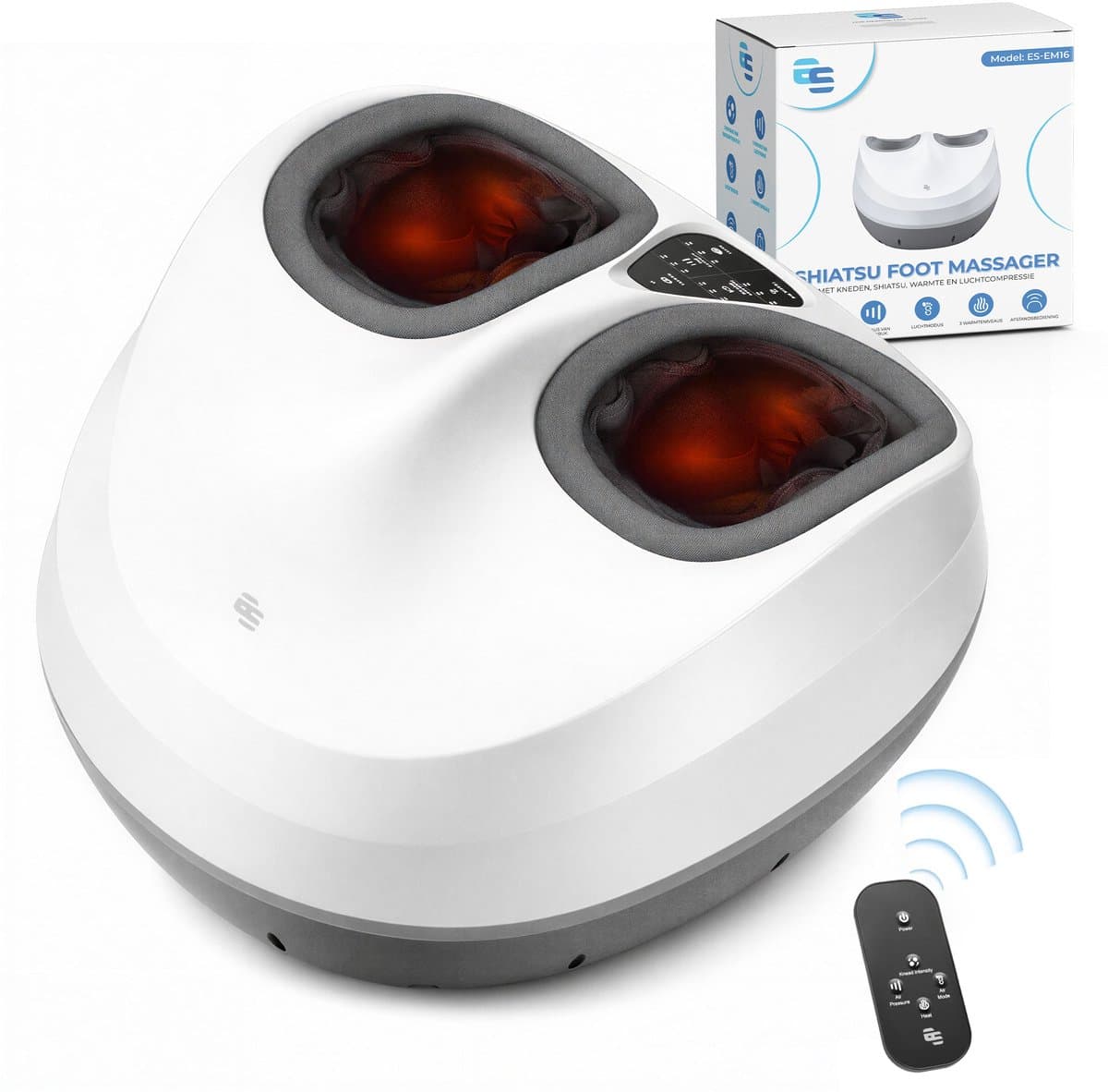 El Suvon Voetmassage Apparaat - Infrarood Warmte - Shiatsu en Compressie Massage - Bloedsomloop Voet en Been - Wasbare voering