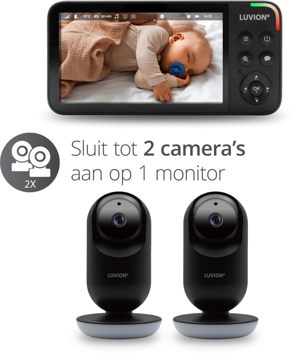 LUVION® Supreme Connect 3 Black – Babyfoon met Camera en App – Met en Zonder Wifi – Premium Baby Monitor thumbnail 4
