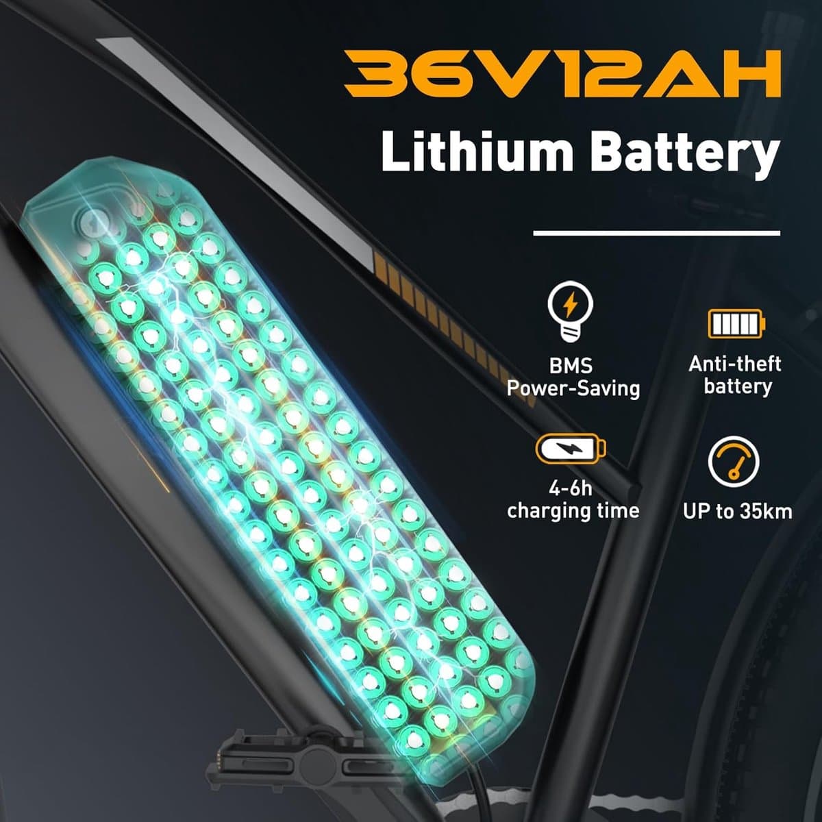 Colorway BK8SL: 250W elektrische fiets met afneembare 36V batterij thumbnail 2