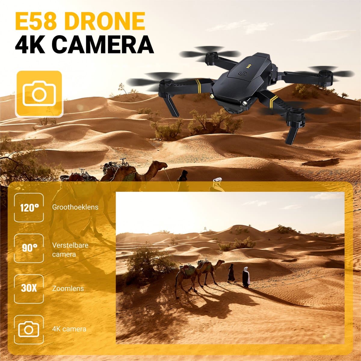 HAWX Drone - Drone met 4K Camera - Mini drone - Voor Kinderen/Volwassenen - Drones - Tot 90 Minuten Vliegen - Incl. 3 Batterijen, Opbergtas, Landing Pad thumbnail 7