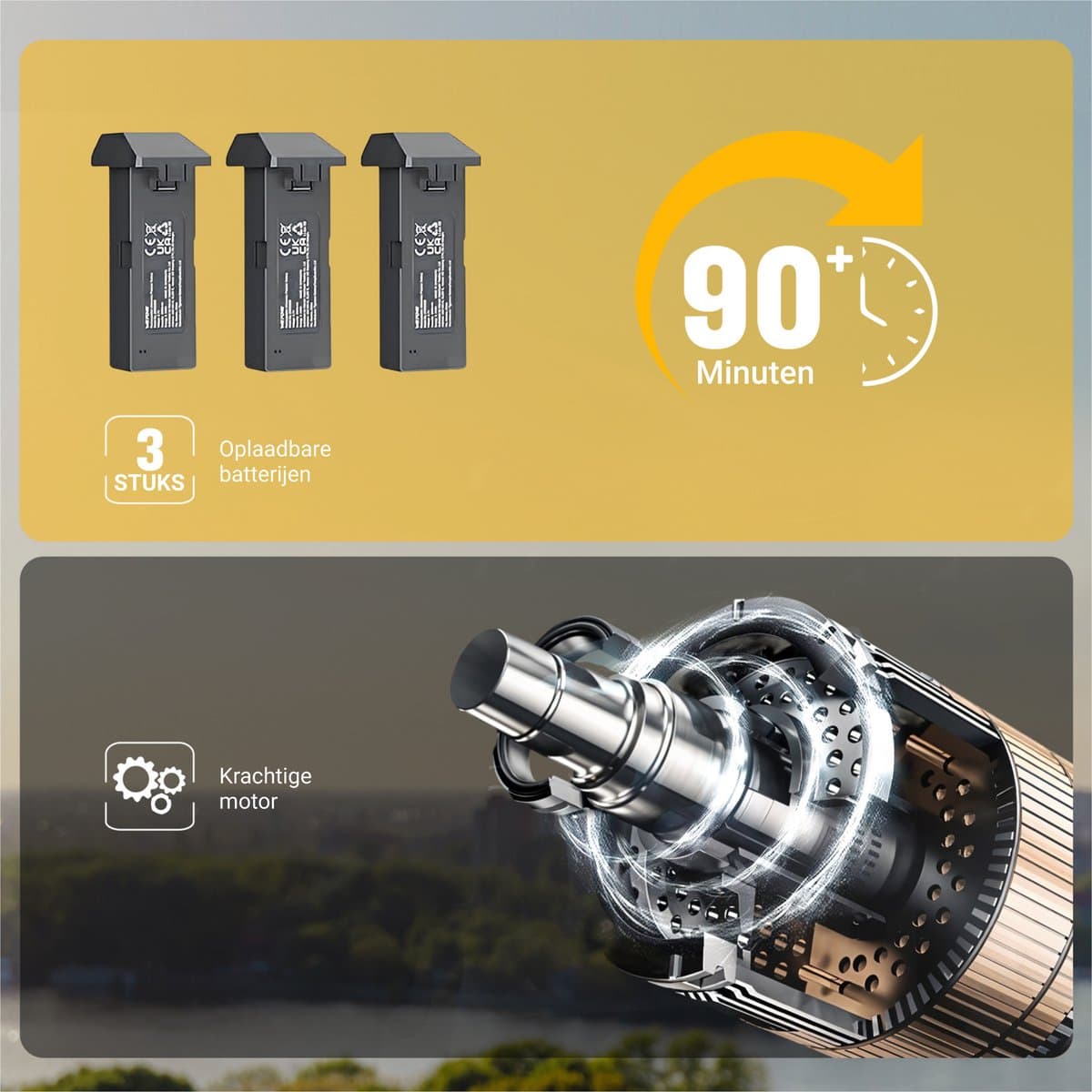 HAWX Drone - Drone met 4K Camera - Mini drone - Voor Kinderen/Volwassenen - Drones - Tot 90 Minuten Vliegen - Incl. 3 Batterijen, Opbergtas, Landing Pad thumbnail 3