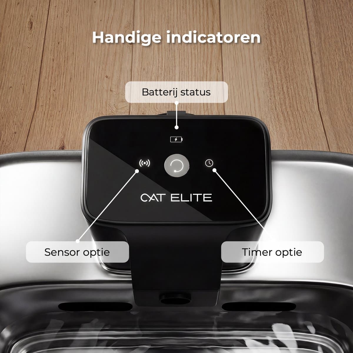 CatElite® - Draadloze Drinkfontein Kat RVS | Fresh - Waterdispenser met Sensor & Accu - Incl. 3 Filters - 2.5L Waterfontein Kat - Kattenfontein - Fluisterstil - Volledig RVS thumbnail 3