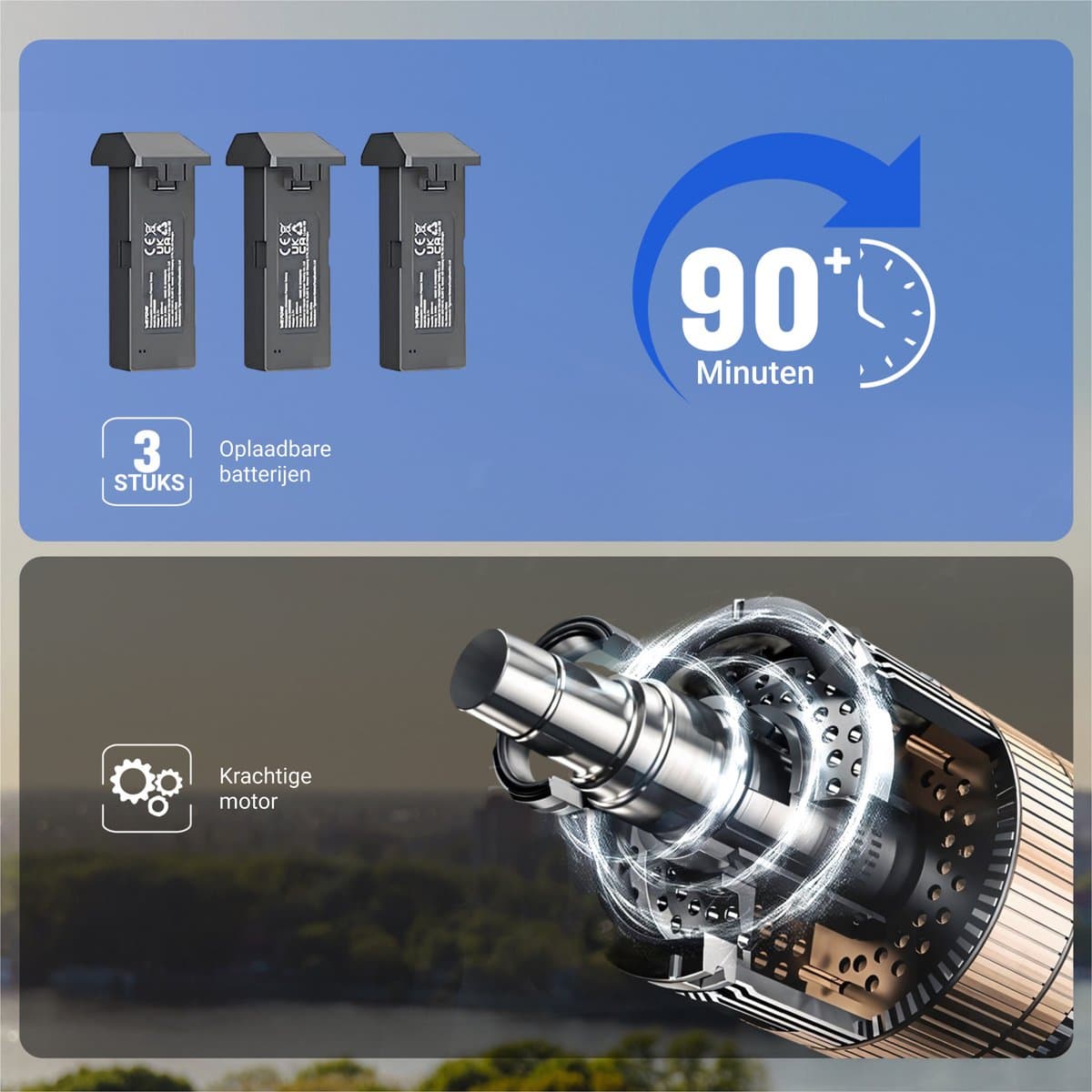 HAWX Drone - Drone met 4K Camera - Mini drone - Voor Kinderen/Volwassenen - Drones - Tot 90 Minuten Vliegen - Incl. 3 Batterijen, Opbergtas, Landing Pad thumbnail 2
