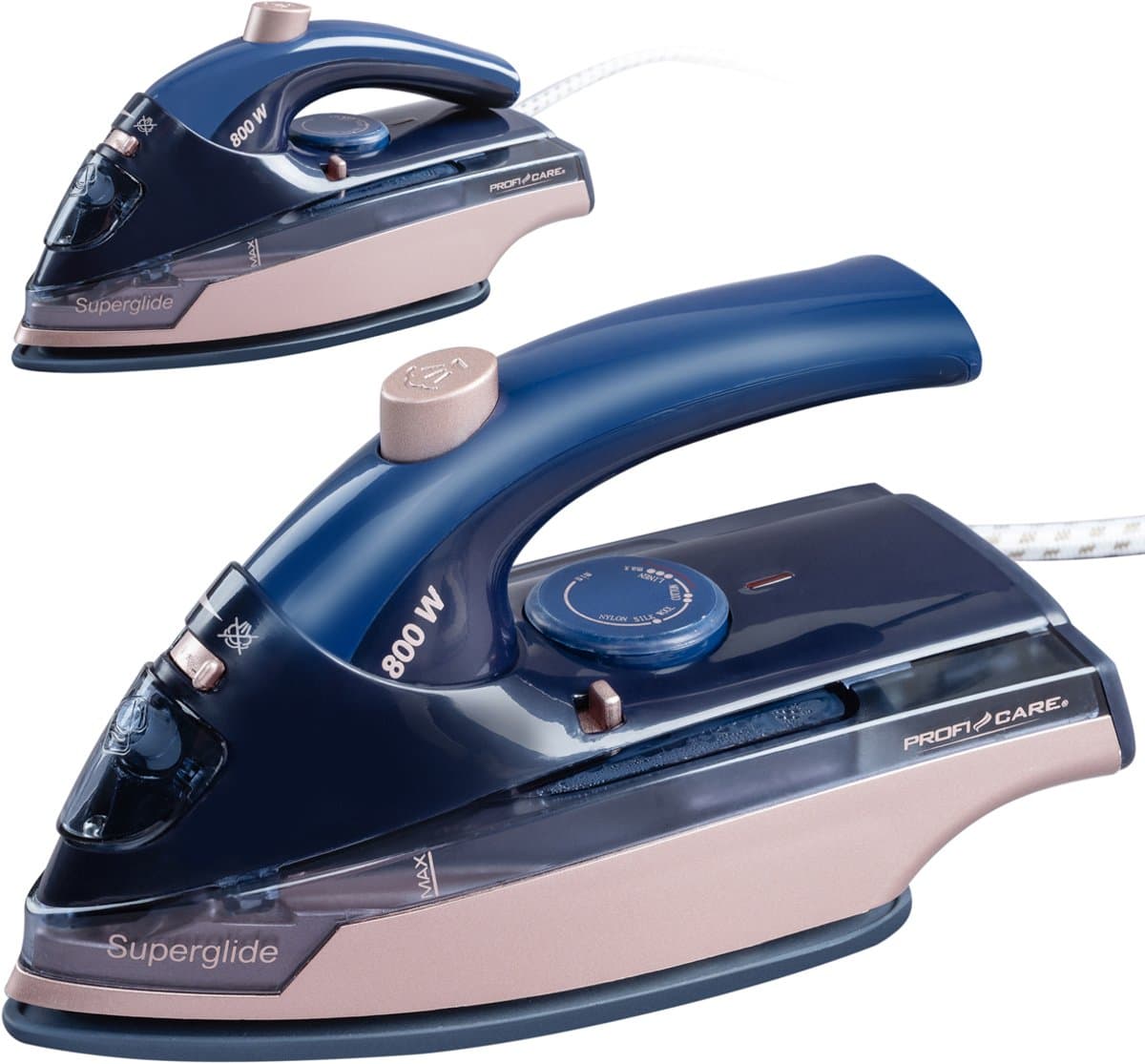 ProfiCare DB 3125 - Reisstrijkijzer - Compacte strijkijzer - Stoomfunctie - Blauw, Rose gold -800W thumbnail 4