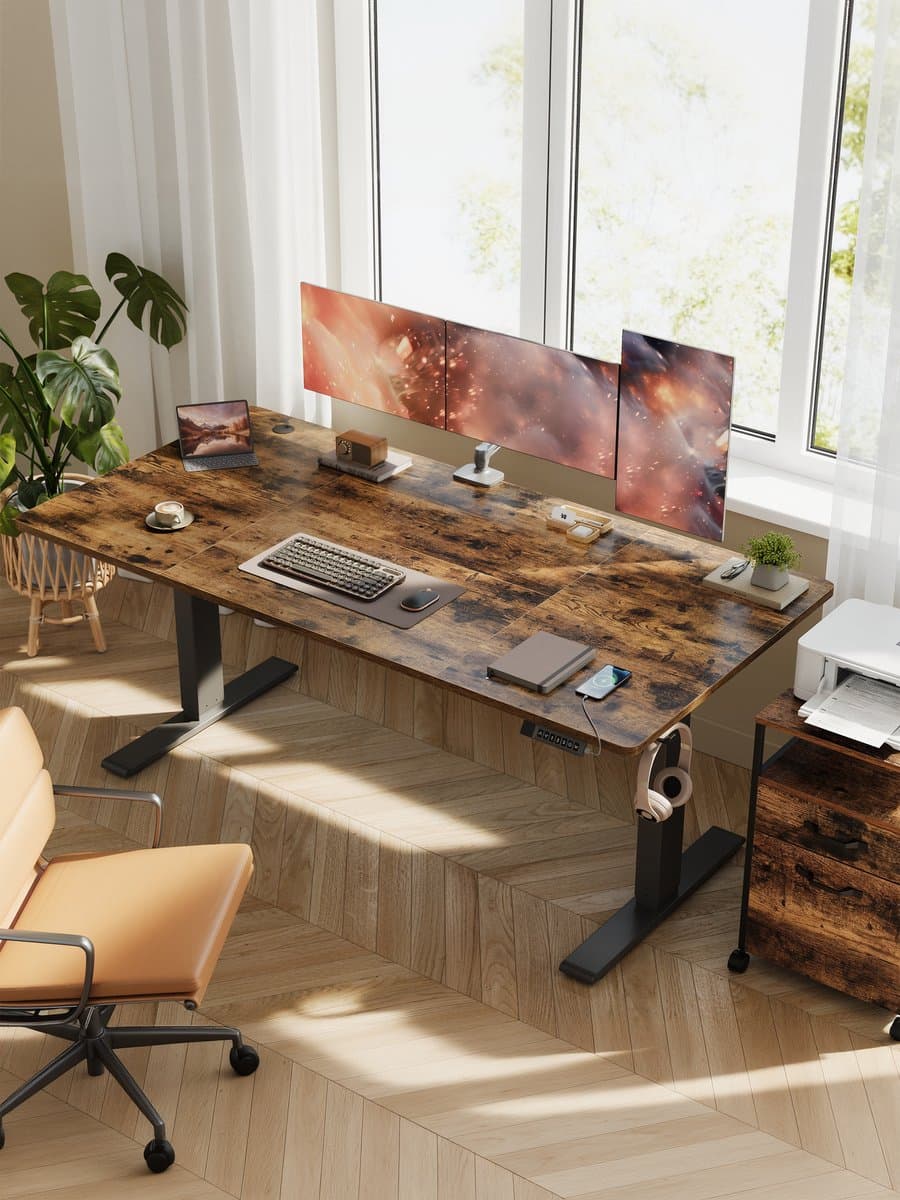 VASAGLE - Zit Sta Bureau - Elektrisch - Met USB-C Poort - 3 Geheugenstanden thumbnail 3