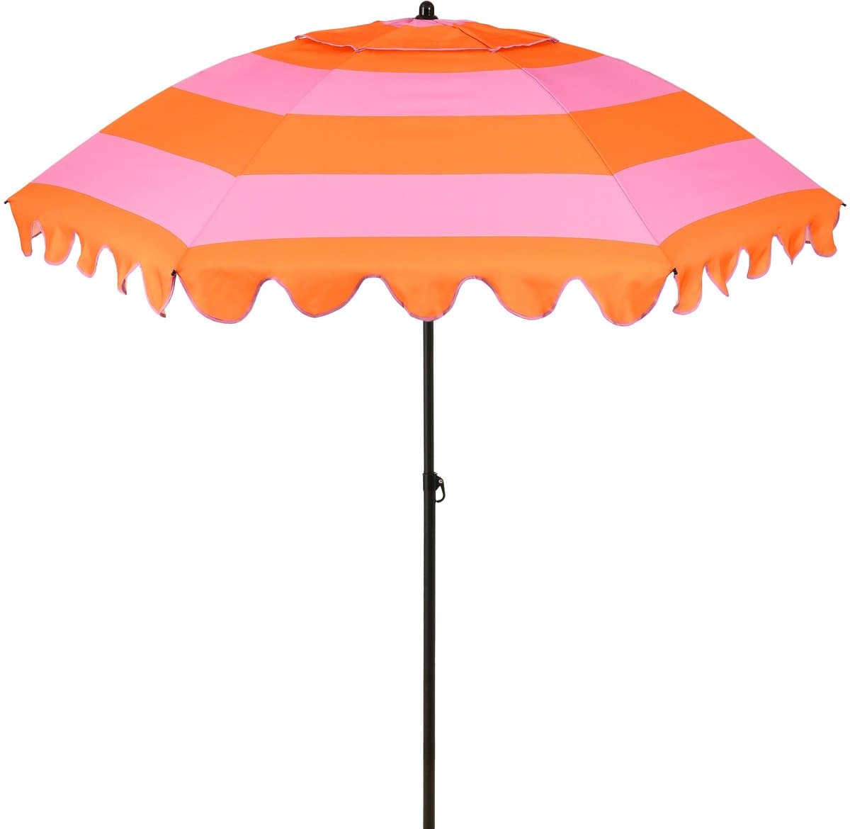 Mica Decorations Kantelbare Parasol met Streepprint - Stokparasol 238 x Ø197 cm - Tuin of Balkonparasol - Polyester, Staal - Lichtgroen, Donkergroen