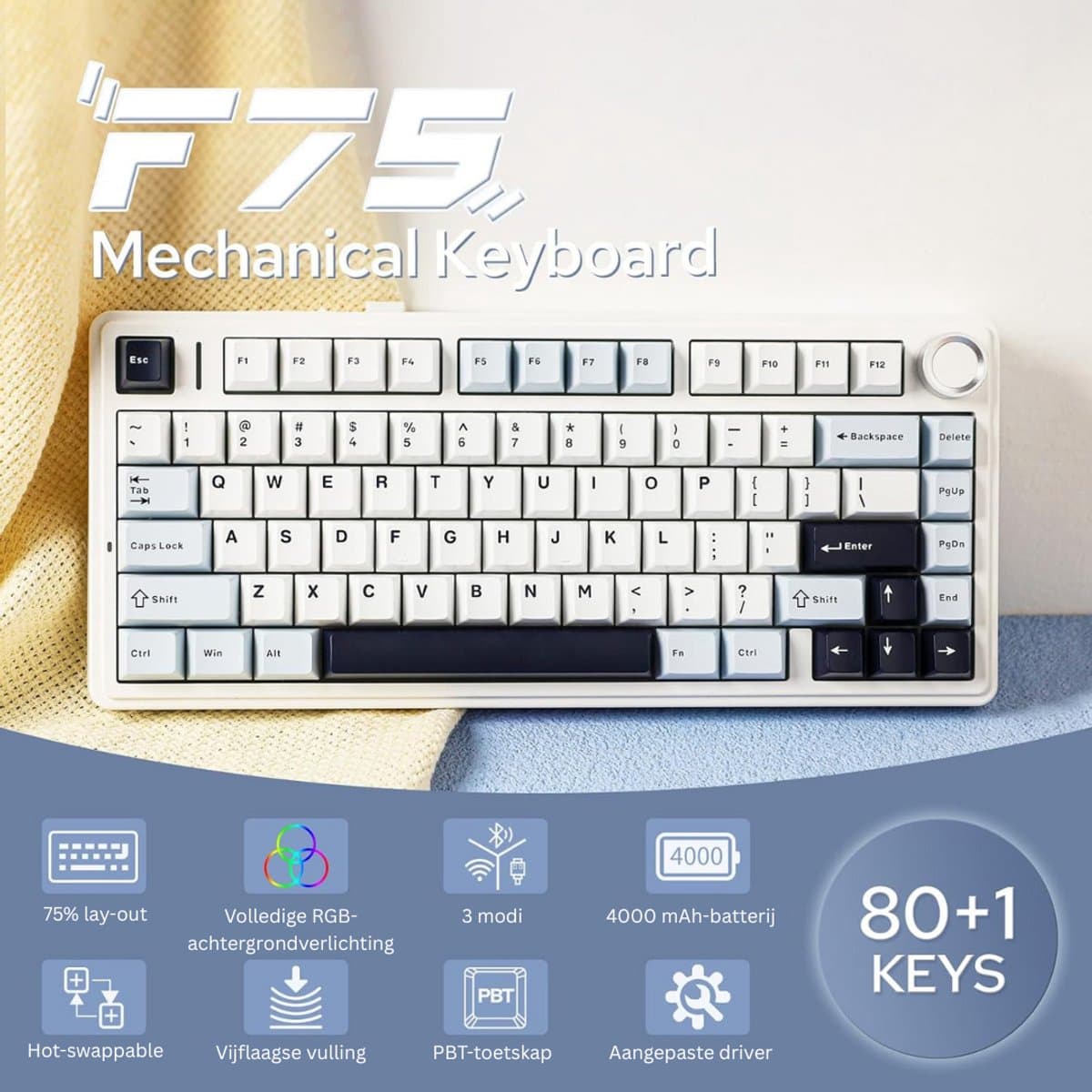 ApexArte® Mechanical Keyboard - Mechanisch Toetsenbord Gaming - Lichtblauw thumbnail 5